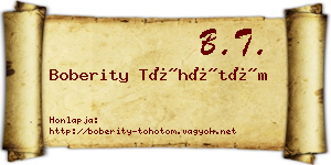 Boberity Töhötöm névjegykártya